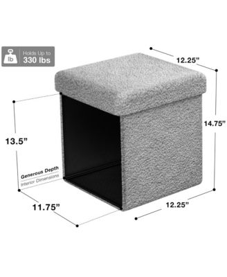 1-Pc Teddy Fabric Upholstered – Ottoman