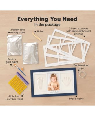 Duo Baby Hand and Footprint Kit, Baby Handprint Kit, Newborn Photo Frame, Baby Keepsake for New Mom