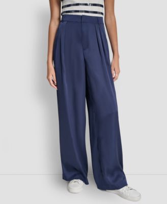 DKNY Jeans - Women's High-Rise Pleated Wide Leg Trousers