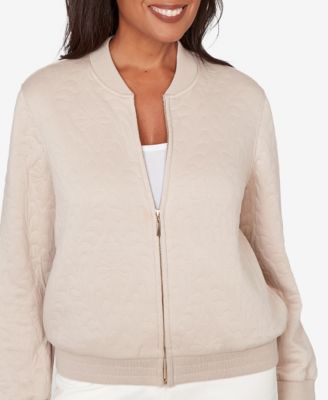 Petite Vienna Medallion Quilted Bomber Jacket