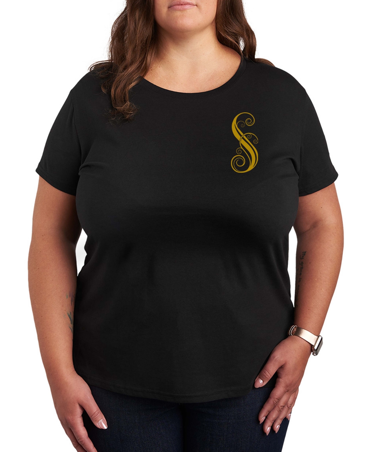 Hybrid Apparel Plus Size Short Sleeve Graphic T-shirt In Black