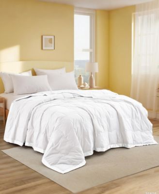 Oversized Lightweight Satin Trim Feather and Down Blanket, Full/Queen