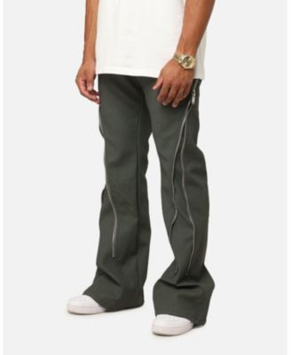 Men's D519 Leather Zipper Flare Pant