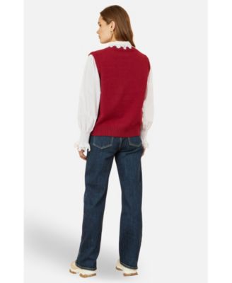 Women's Knitted Flower Sleeveless Sweater Vest