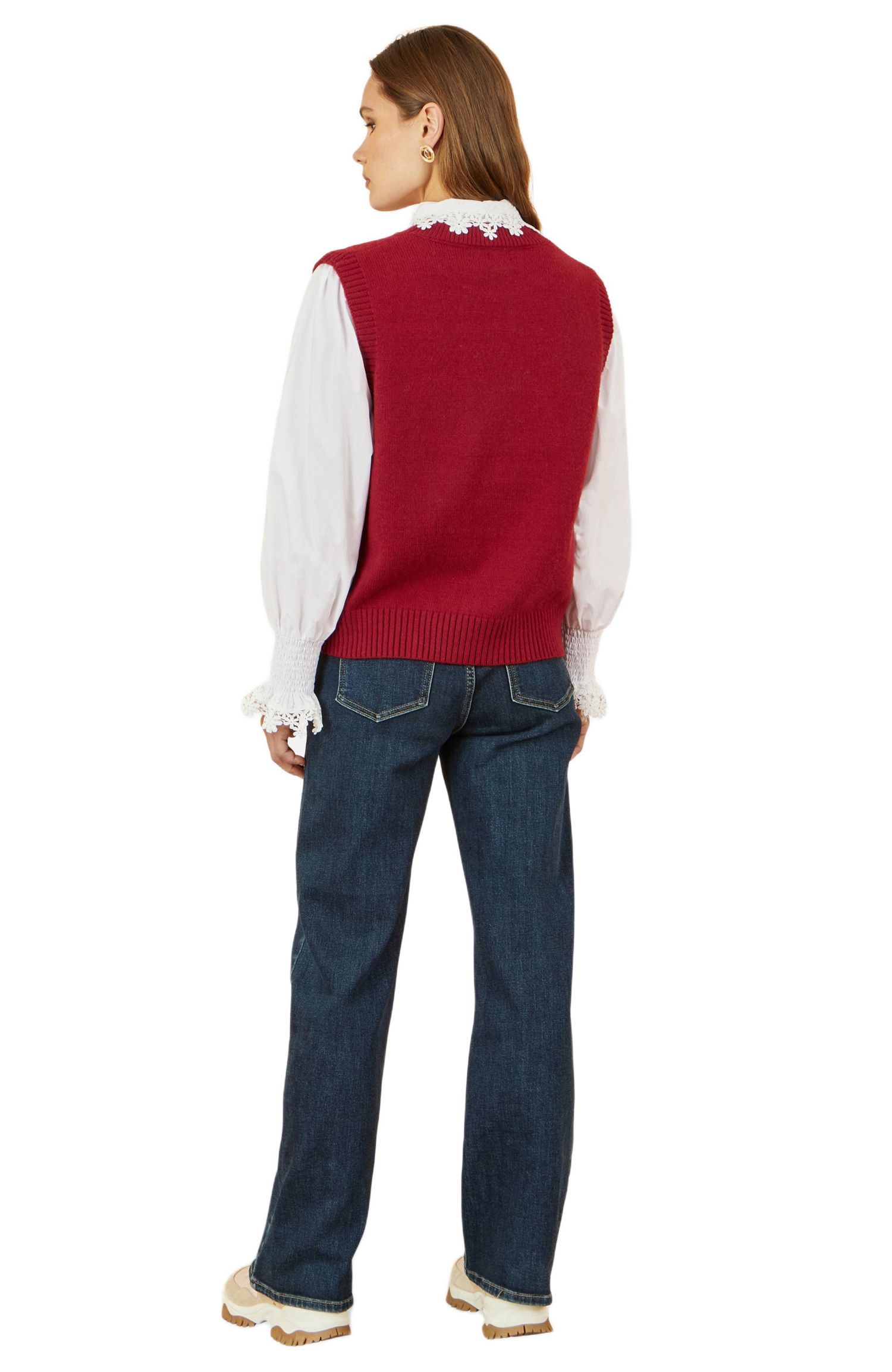 Women's Knitted Flower Sleeveless Sweater Vest