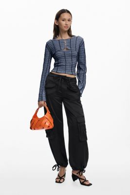 Women's Detachable texture T-shirt