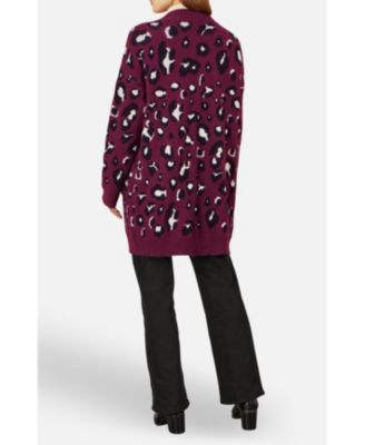 Women's Animal Intarsia Long Cardigan