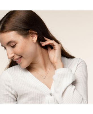 Sterling Silver 18k Gold Plated Crystal Heart Necklace