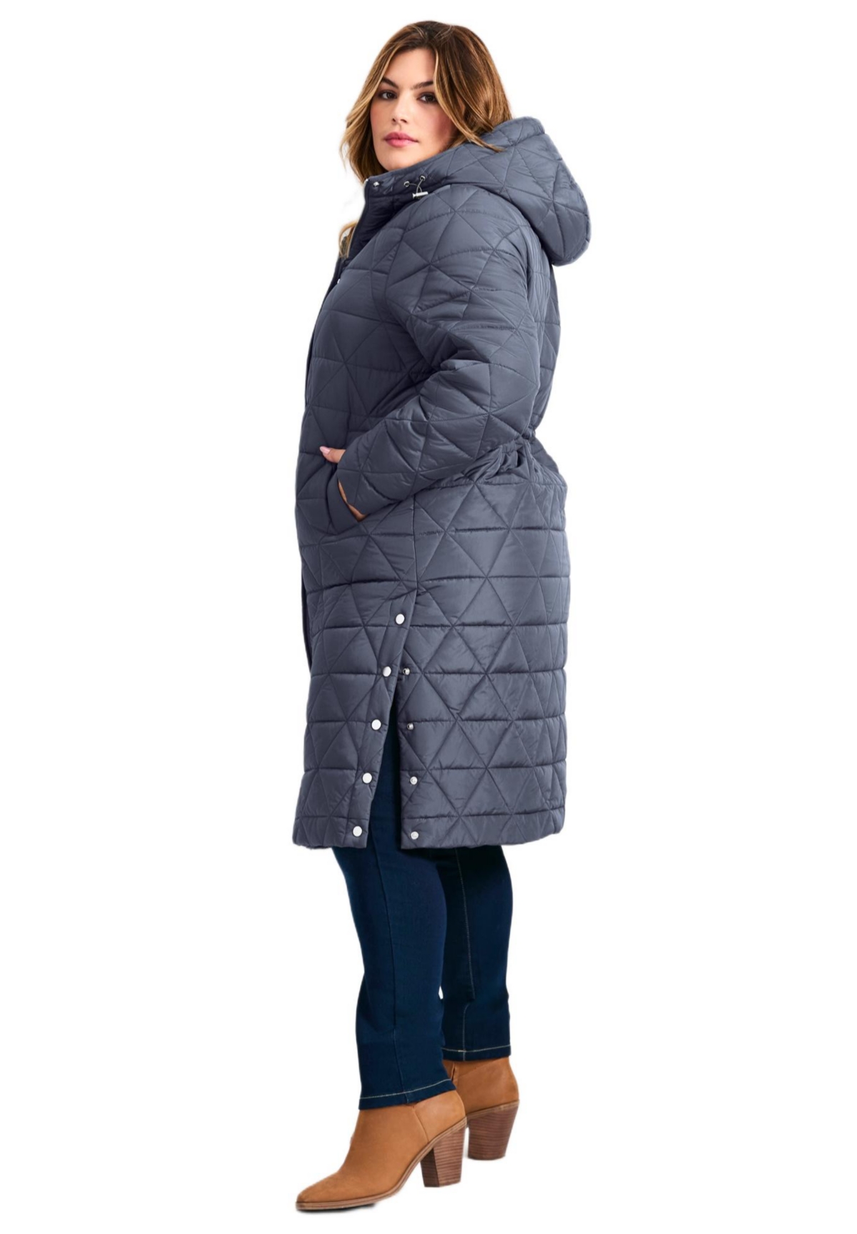 Avenue Women's Plus Quinn Longline Puffer Jacket