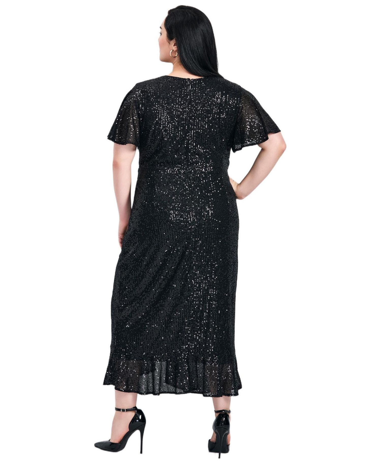 Women's Plus Size Nina Sequin Wrap Dress