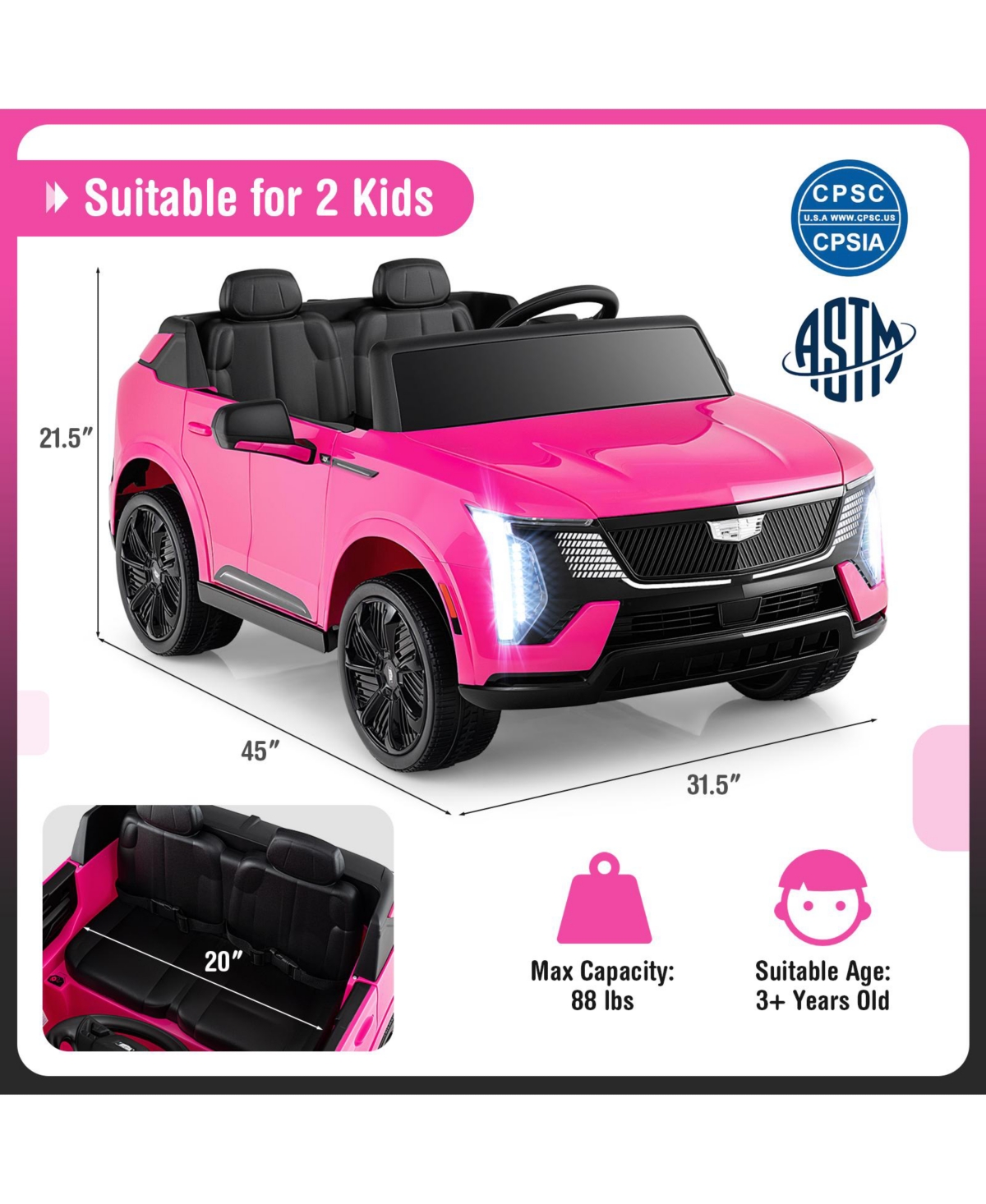 Hongge Kids Ride On Police Push Car With Lights Sounds And Under Seat Storage