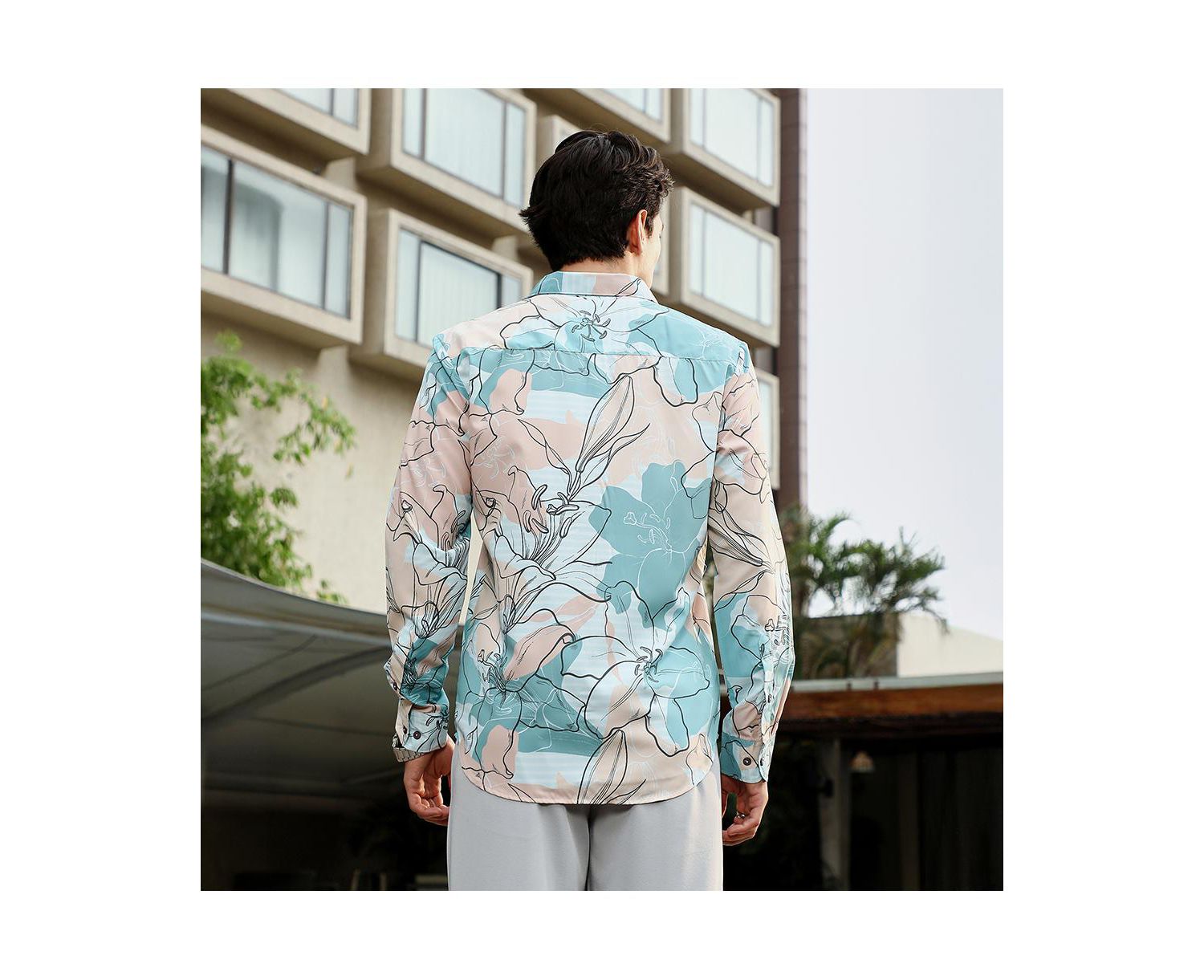 Men's Botanical-Outline Imprint Shirt
