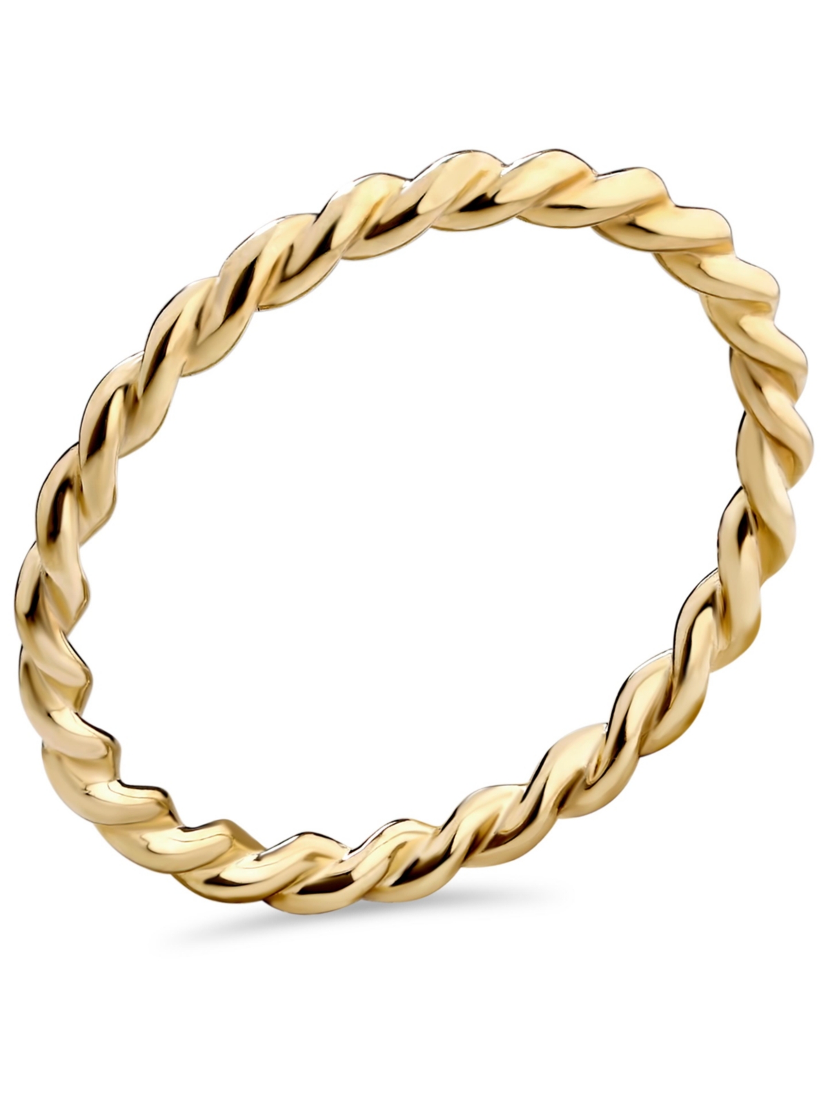 Devata Twisted Rope Ring in 14K Gold, Size 8, approx. 1.5 grams.