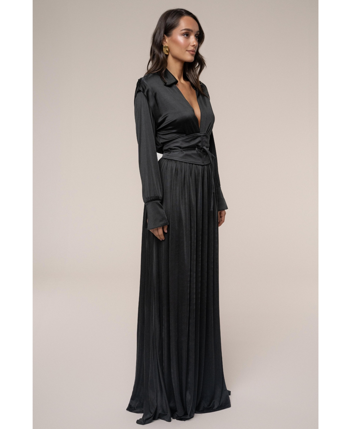 Jluxlabel Women's High Line Collar Maxi Dress