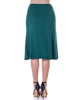 Petite A Line Elastic Waist Knee Length Skirt