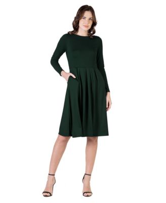 Petite Midi Fit and Flare Pocket Dress
