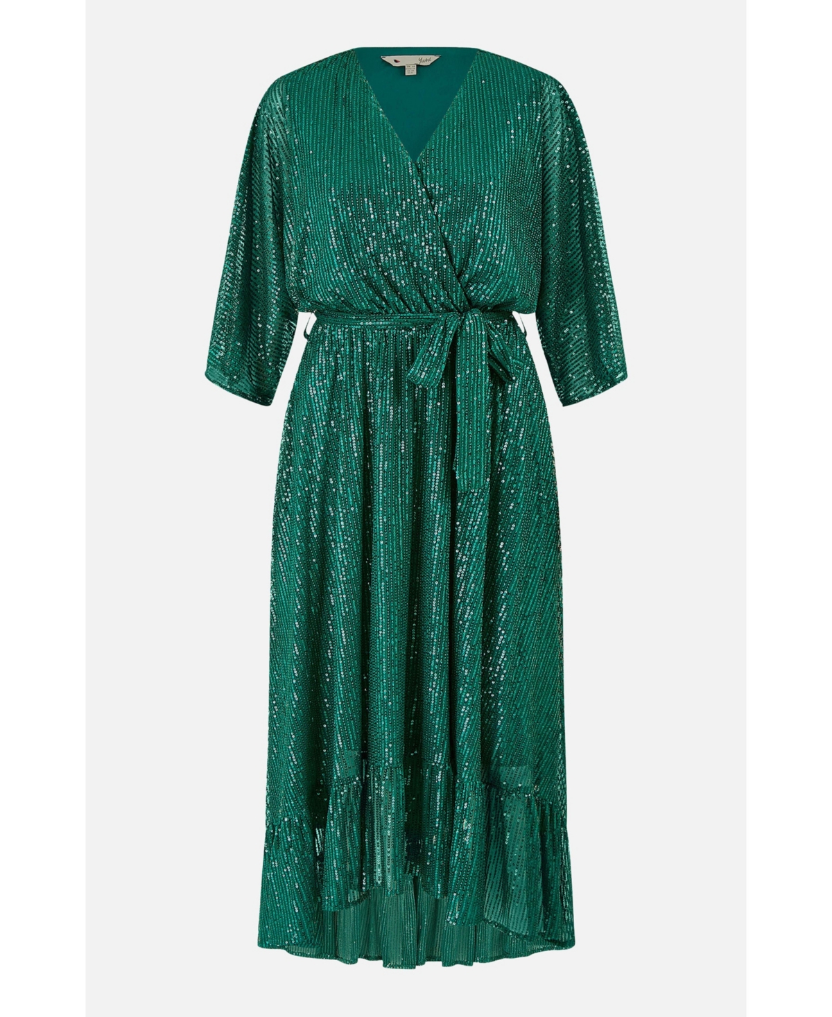 Yumi Women's Sequin Kimono Midi Wrap Dress