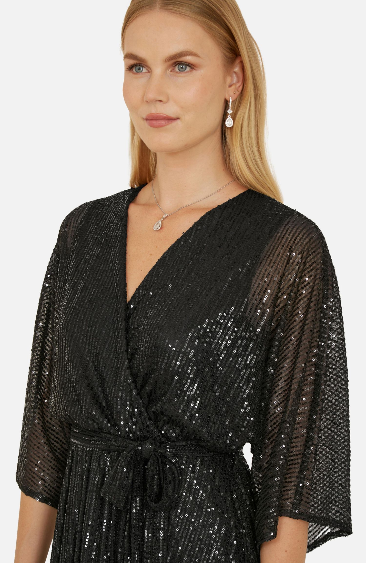 Women's Sequin Midi Wrap Dress