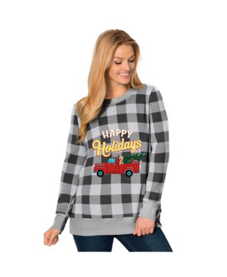Plus Size Fleece Holiday Sweatshirt