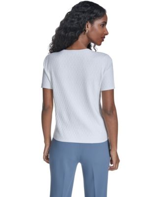 Women's Textured Short-Sleeve Sweater