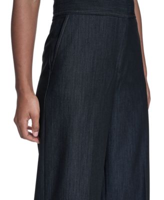 Women's Faux Denim Wide Leg Pants