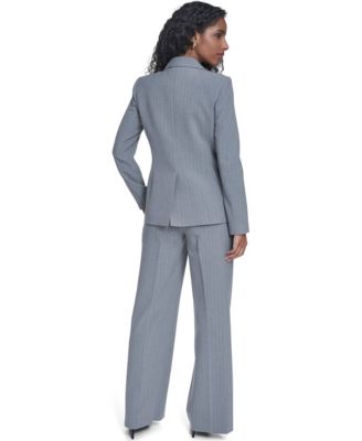 Women's Classic Buttoned Blazer, Pinstripe Vest Top, and Mid-Rise Pants