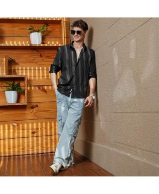 Men's Onyx Black Candy-Striped Shirt