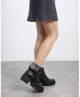 Women's Block Heel Combat Booties Refresh Collection By XTI