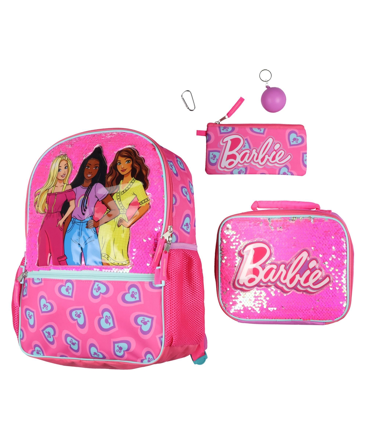 Barbie 5 Pc Set with Matching Lunch Box School Bookbag Backpack