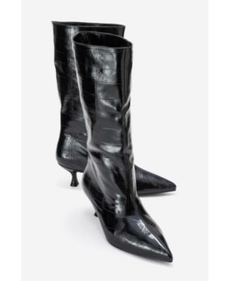 Crow Embossed Pointed Toe Boot (Women)