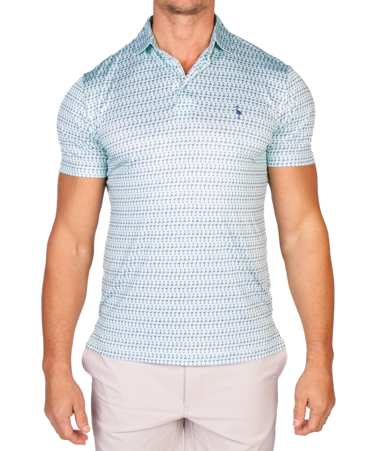 TailorByrd Men's Martini Glasses Performance Polo