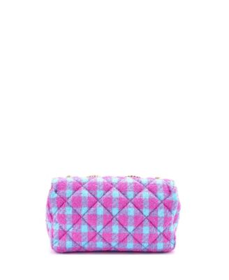 East West Medusa Icon Chain Flap Bag Quilted Tweed