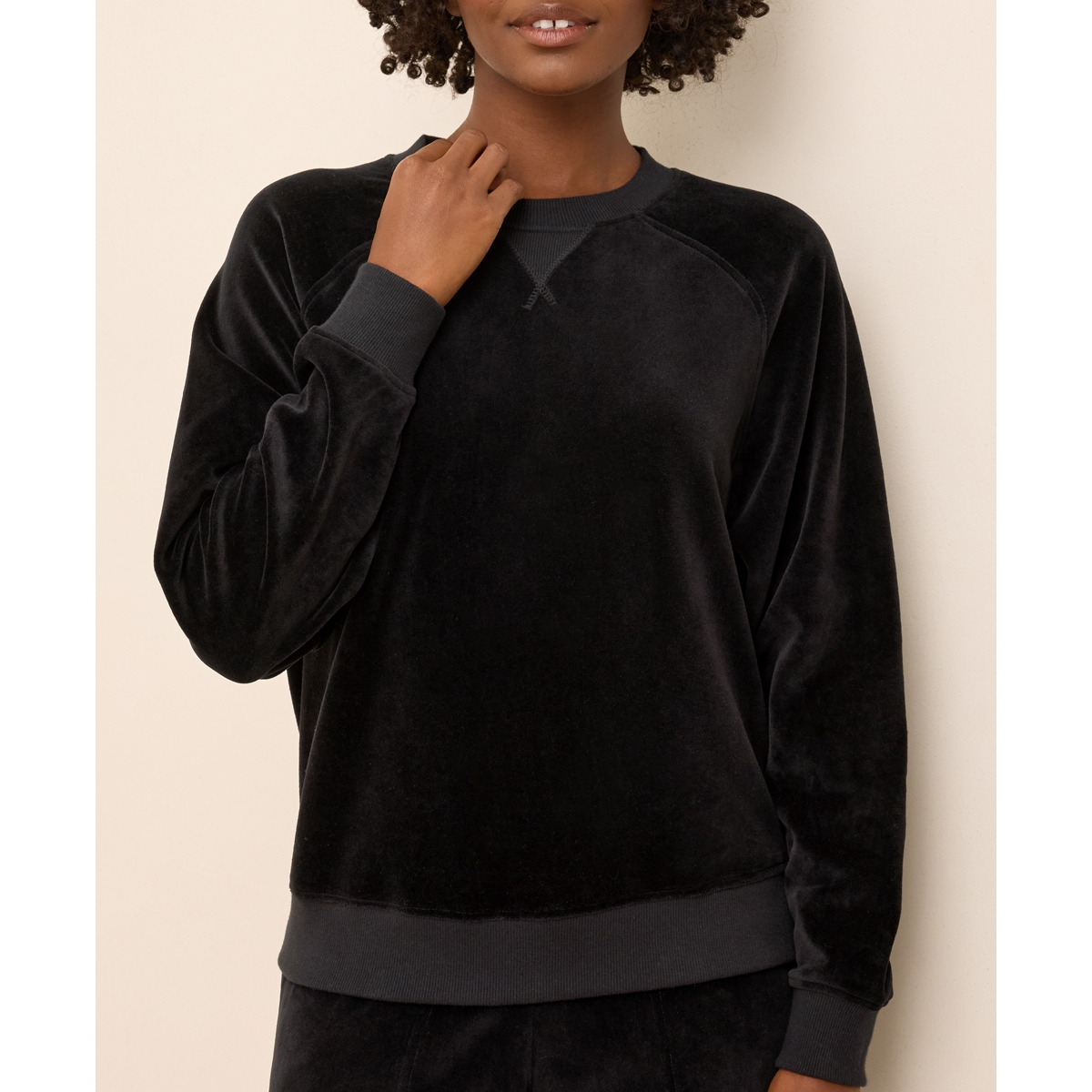 Pact Women's Cotton Velour Crew Pullover