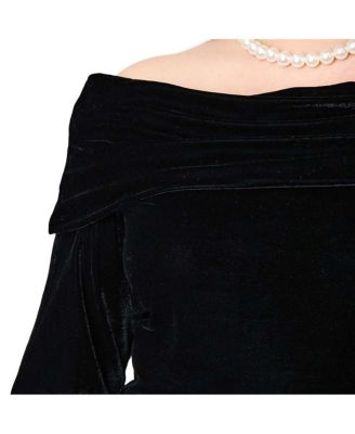 Plus Size Fold Shoulder Long Sleeve Knit Top