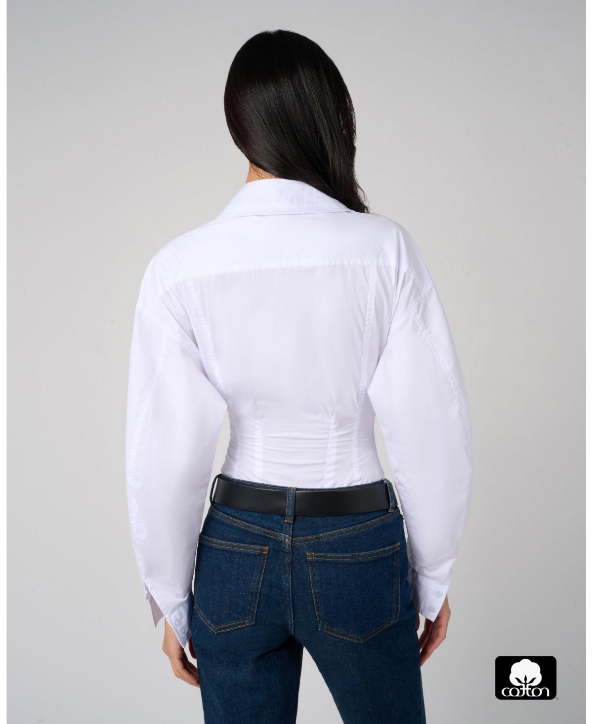 WeWoreWhat Women's Balloon Sleeve Button Up Bodysuit