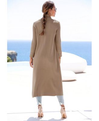 Women's Long Length Knit Cardigan With Pockets