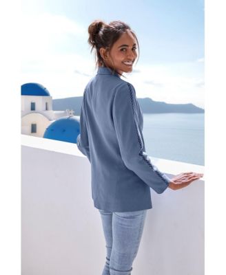 Women's Crochet Detail Blazer