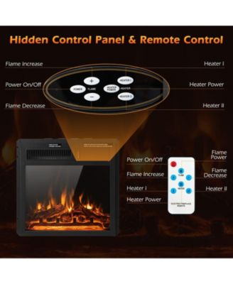 18 Inch Electric Fireplace Insert with 7-Level Adjustable Flame Brightness