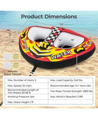 Towable Tube with Quick Connector and Drainage for Boating