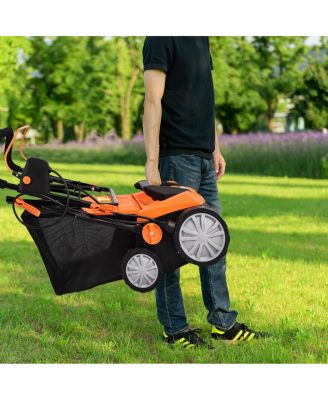 15 Inch 13 Amp Electric Scarifier with Collection Bag and Removable Blades