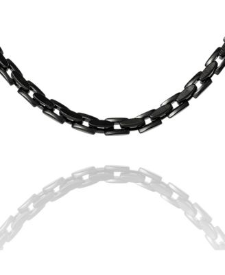 Men s Black Stainless Link 22'' Chain Necklace