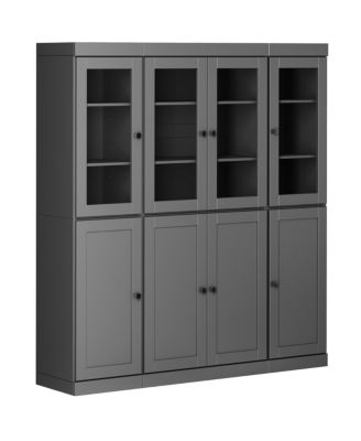 100% Solid Wood Pantry Cabinet, Shaker Doors, 2 Drawers, Adjustable Shelves, 65" Wide, 71.5" Tall