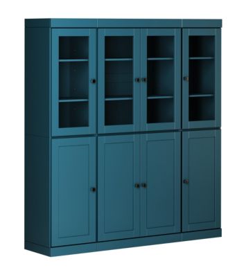 100% Solid Wood Pantry Cabinet, Shaker Doors, 2 Drawers, Adjustable Shelves, 65" Wide, 71.5" Tall