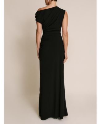 Women's Slash Neck Draped Bridesmaid Dress