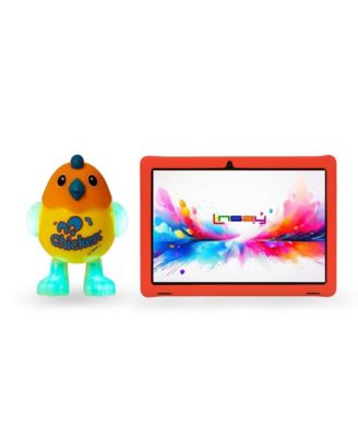 New 10.1" Super Bundle Kids Tablet Octa Core 256GB with Red Defender Case and Smart Chicken Toy Lights and Music show Newest Android 15