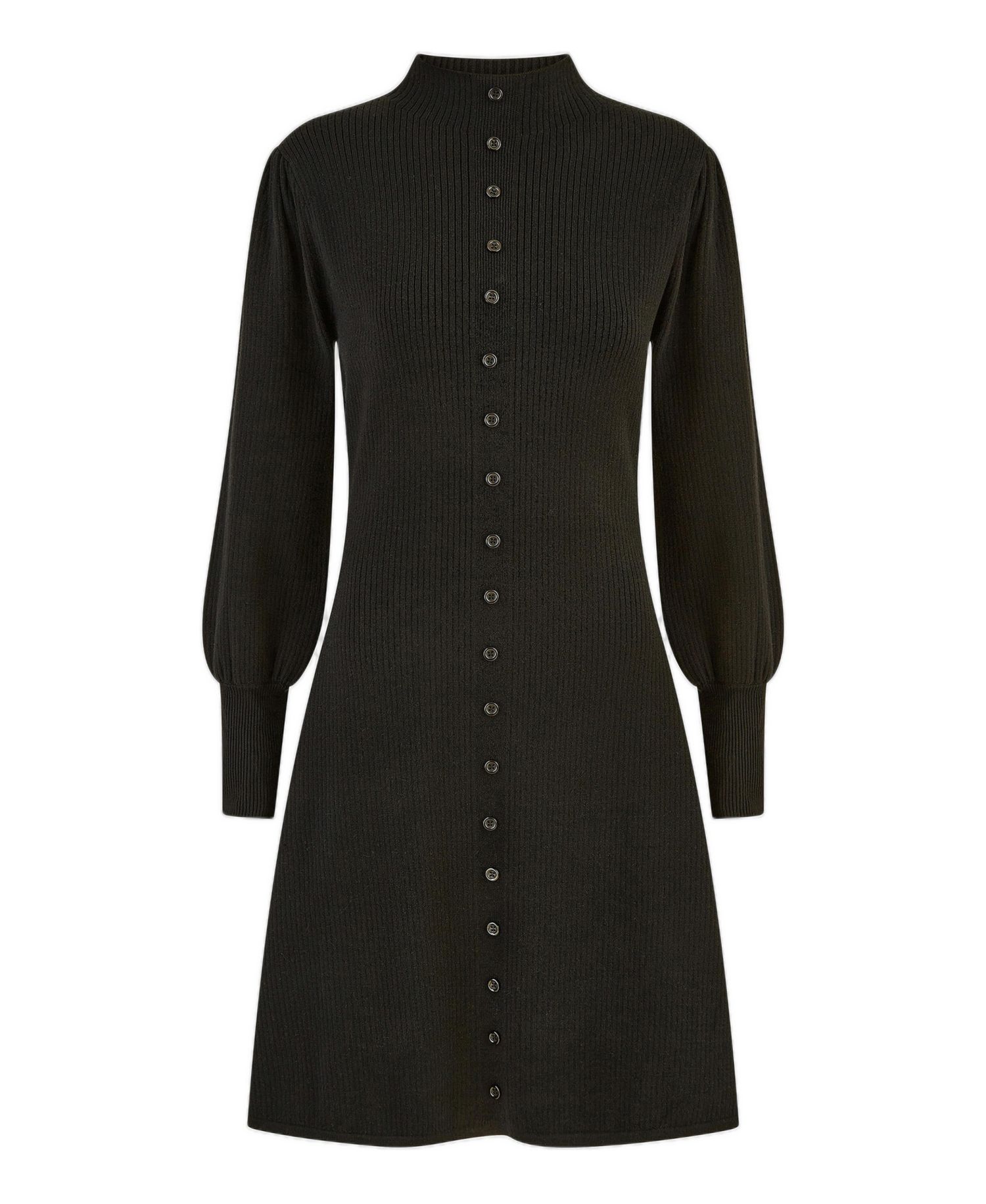 Women's Knitted Button Up Midi Dress