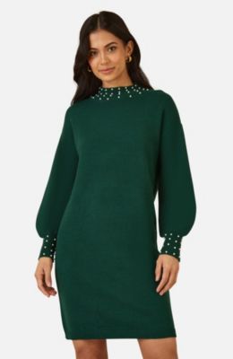 Women's Bead Detail Knitted Sweater Dress