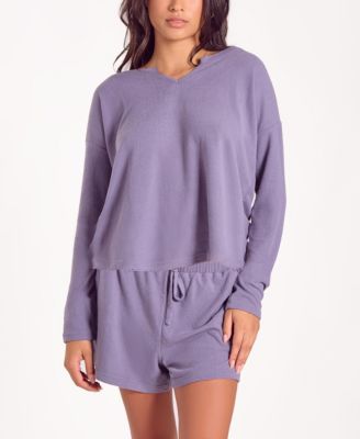 Women's Baby Waffle Stretch Knit Short Sleeve Pajama Set