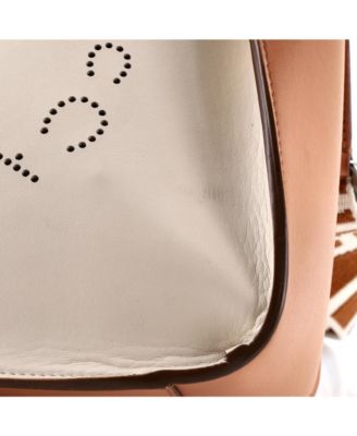 Mini Logo Crossbody Bag Perforated Faux Leather