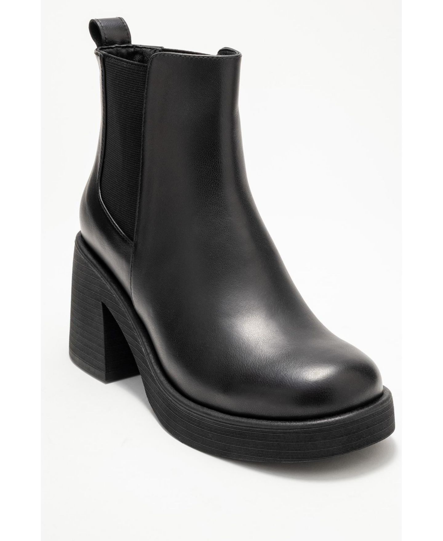 Женские ботинки Forever & Always Shoes Lysa Leather Platform Boot, цвет: Чёрный кожаный — фото 1